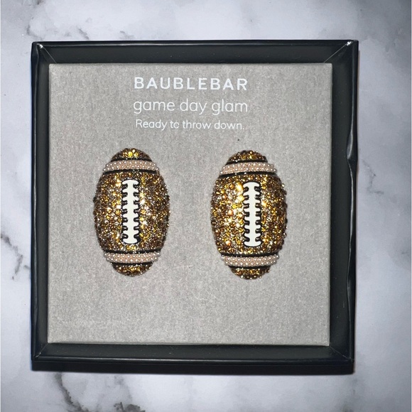 BaubleBar Game Day Glam Football Earrings - Picture 3 of 4
